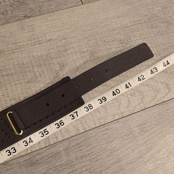 Michael Kors Genuine Brown Leather Perforated Belt Logo Lock Buckle L - Picture 7 of 8